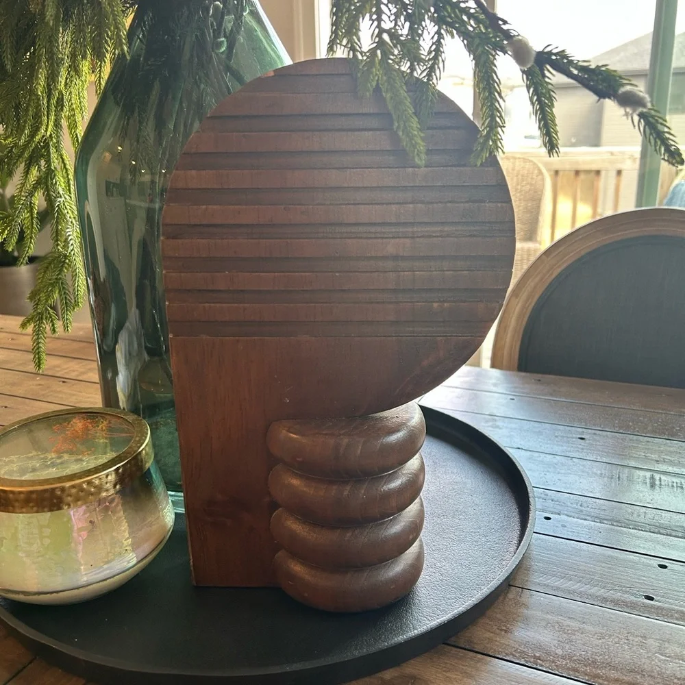 West Elm x Diego Olivero Geo Series Carved Wood Decor